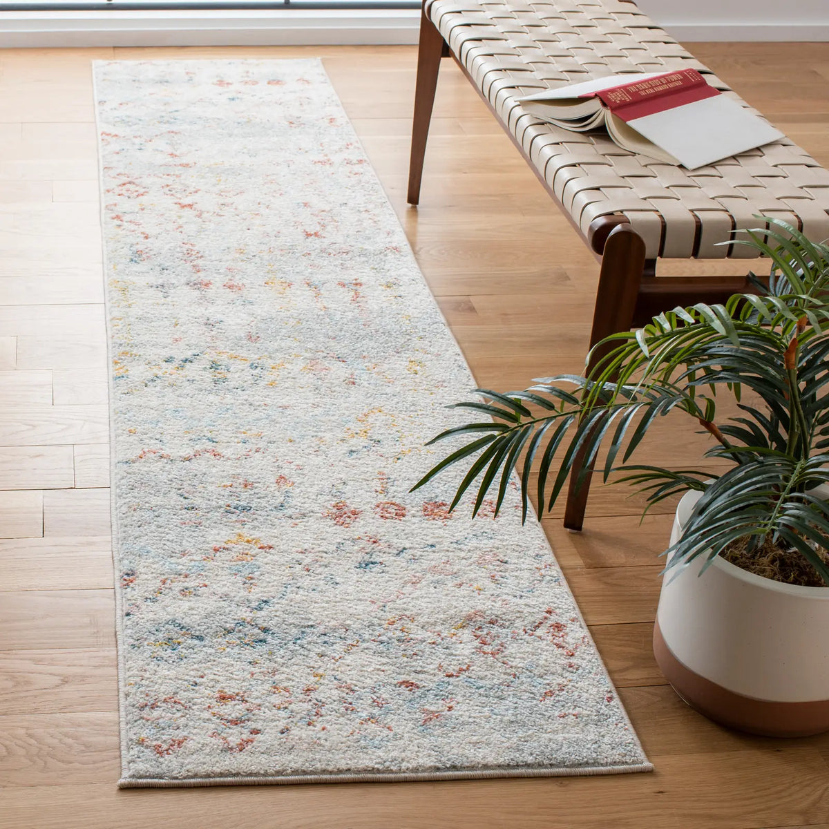 Safavieh Tulum 2'-0" x 9'-0" Rug in Ivory / Pink