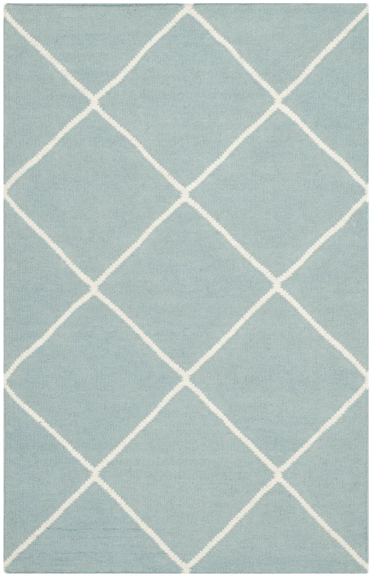 Safavieh Dhurries 2'-6" x 4'-0" Rug in Light Blue / Ivory
