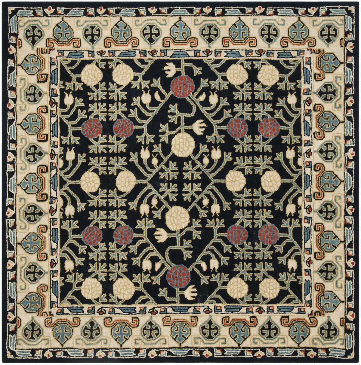 Safavieh Heritage 6'-0" x 6'-0" Rug in Navy / Ivory