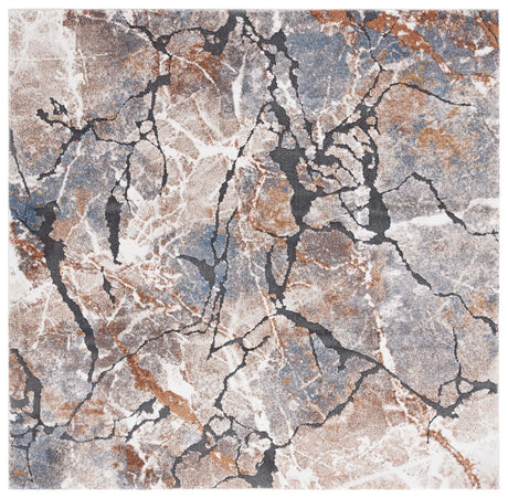 Safavieh Cyrus Shag 6'-7" x 6'-7" Rug in Grey / Rust