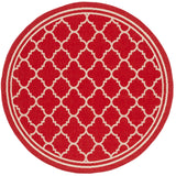 Safavieh Courtyard 5'-3" x 5'-3" Rug in Red / Bone