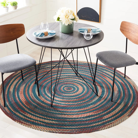 Safavieh Braided 5'-0" x 5'-0" Rug in Blue / Green