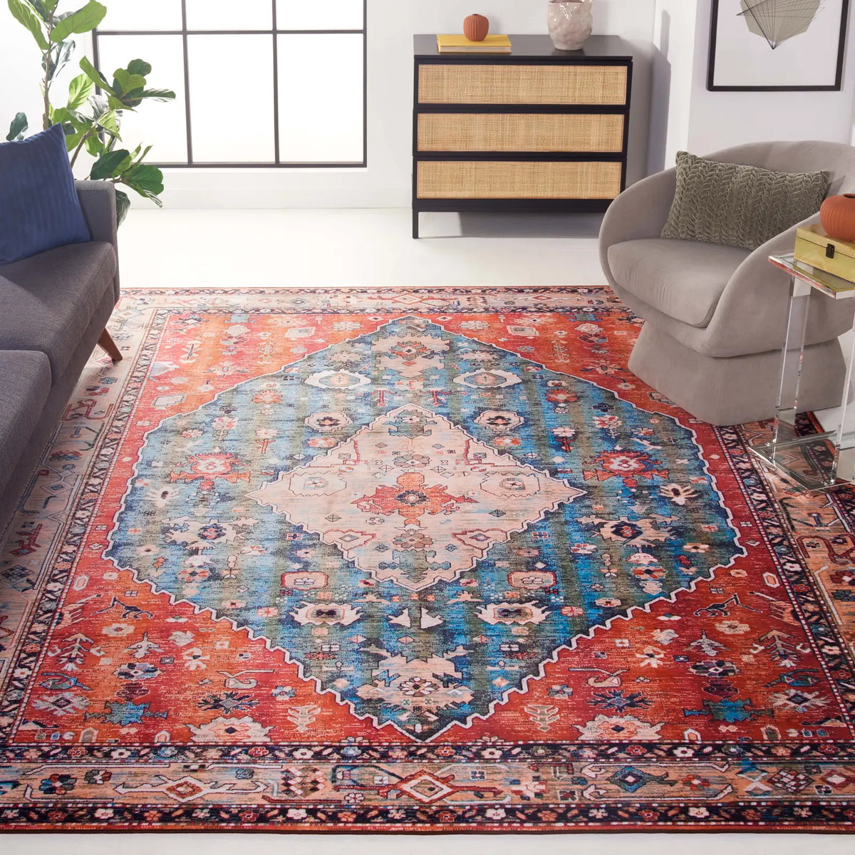 Safavieh Tucson 10'-0" x 14'-0" Rug in Beige / Blue