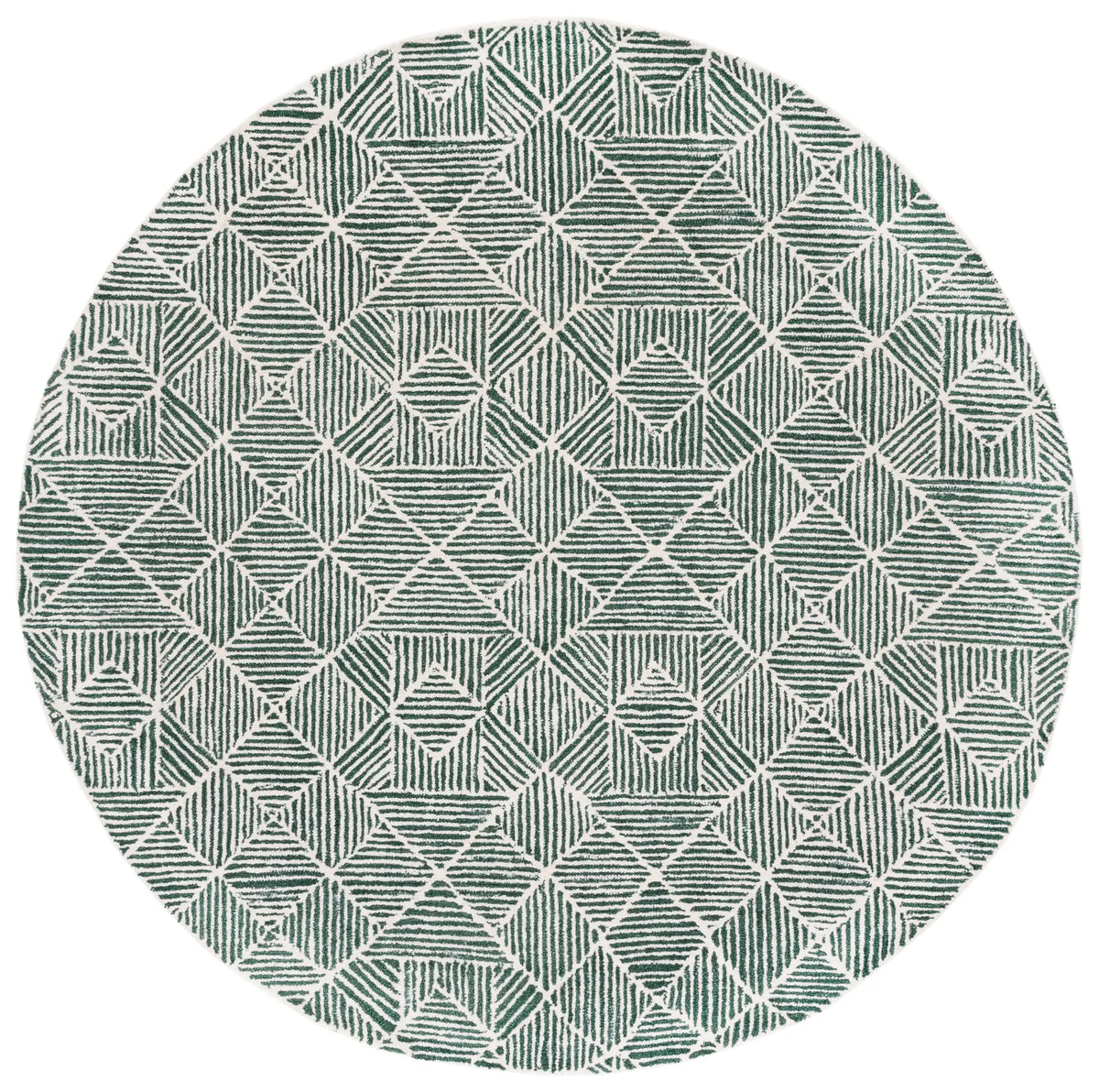 Safavieh Abstract 6'-0" x 6'-0" Rug in Dark Green / Ivory
