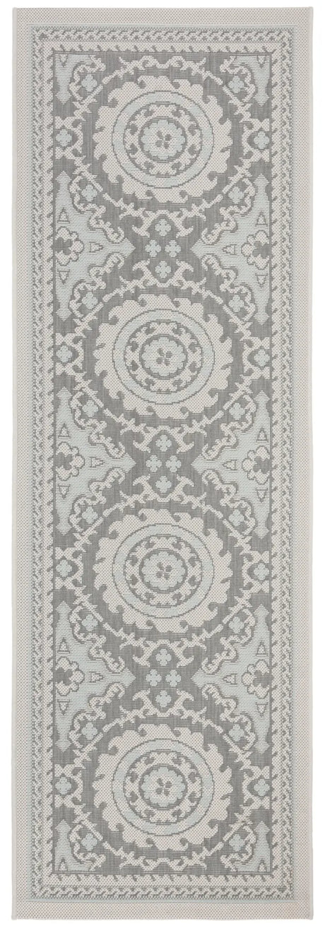 Safavieh Courtyard 2'-3" x 6'-7" Rug in Light Grey / Anthracite