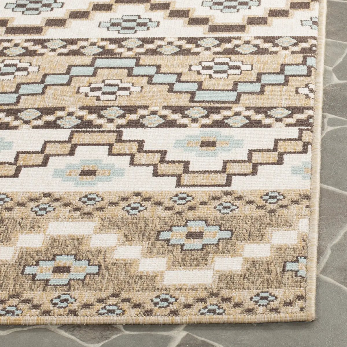 Safavieh Veranda 4'-0" x 5'-7" Rug in Creme / Brown