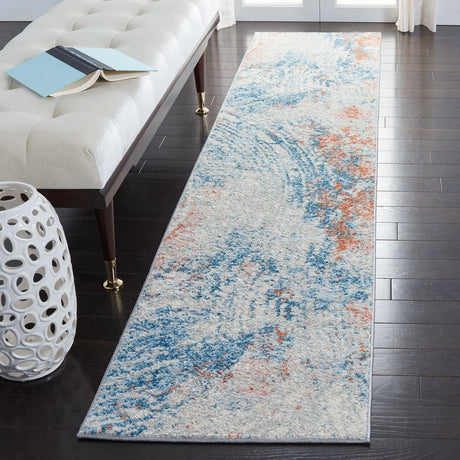 Safavieh Tulum 2'-0" x 9'-0" Rug in Ivory / Dark Blue