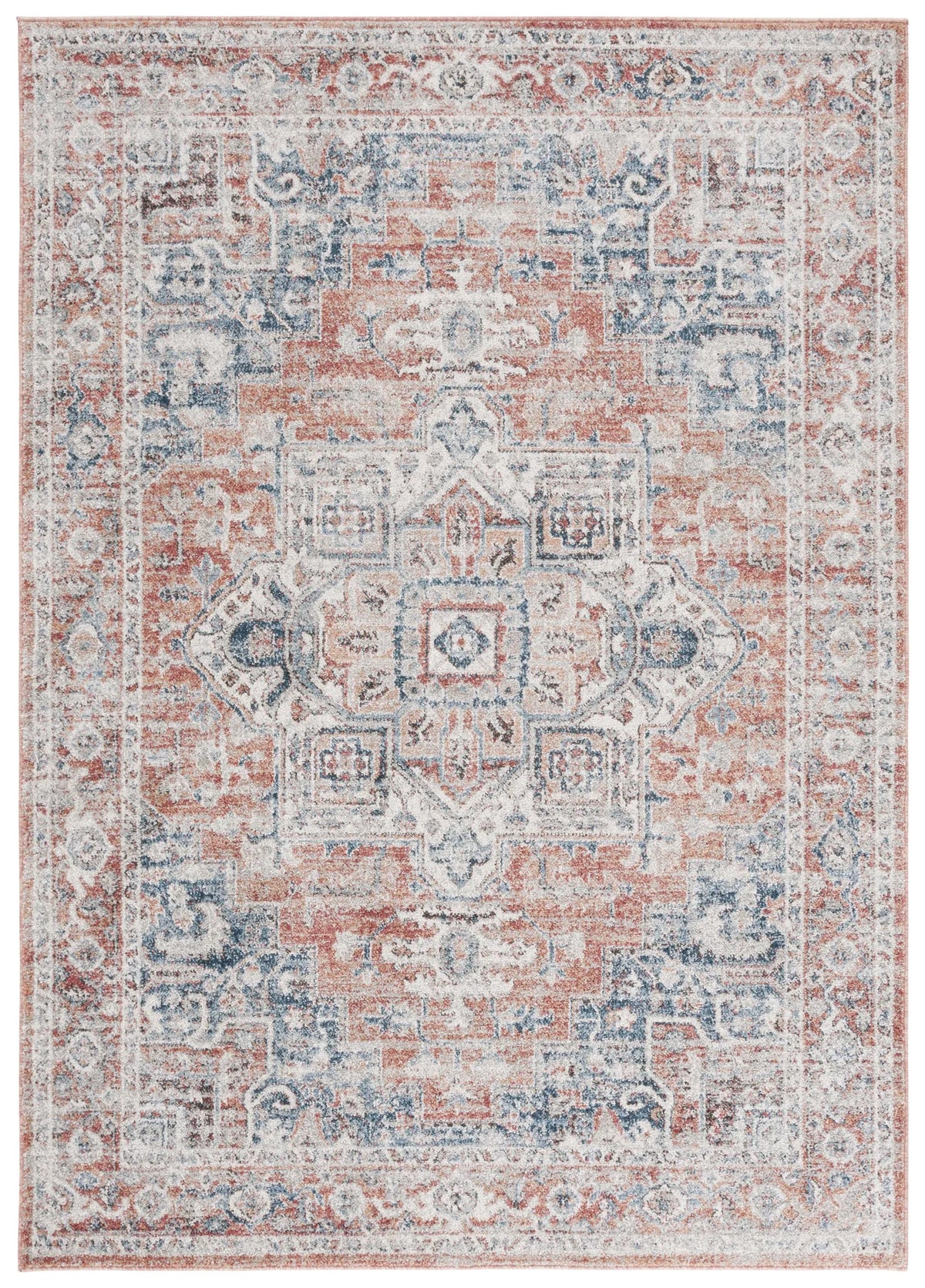 Safavieh Vintage Tabriz 4'-0" x 6'-0" Rug in Rust / Blue