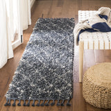 Safavieh Pro Lux Shag 400 2'-0" x 8'-0" Rug in Blue / Creme
