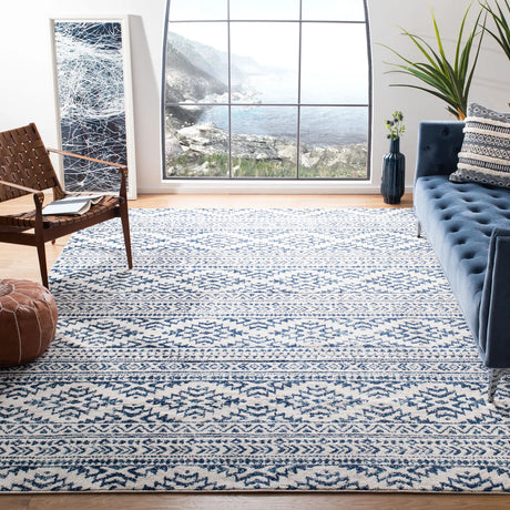 Safavieh Tulum 10'-0" x 13'-0" Rug in Ivory / Navy