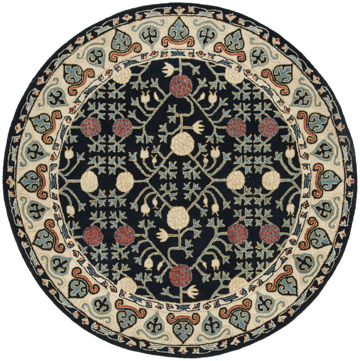 Safavieh Heritage 6'-0" x 6'-0" Rug in Navy / Ivory
