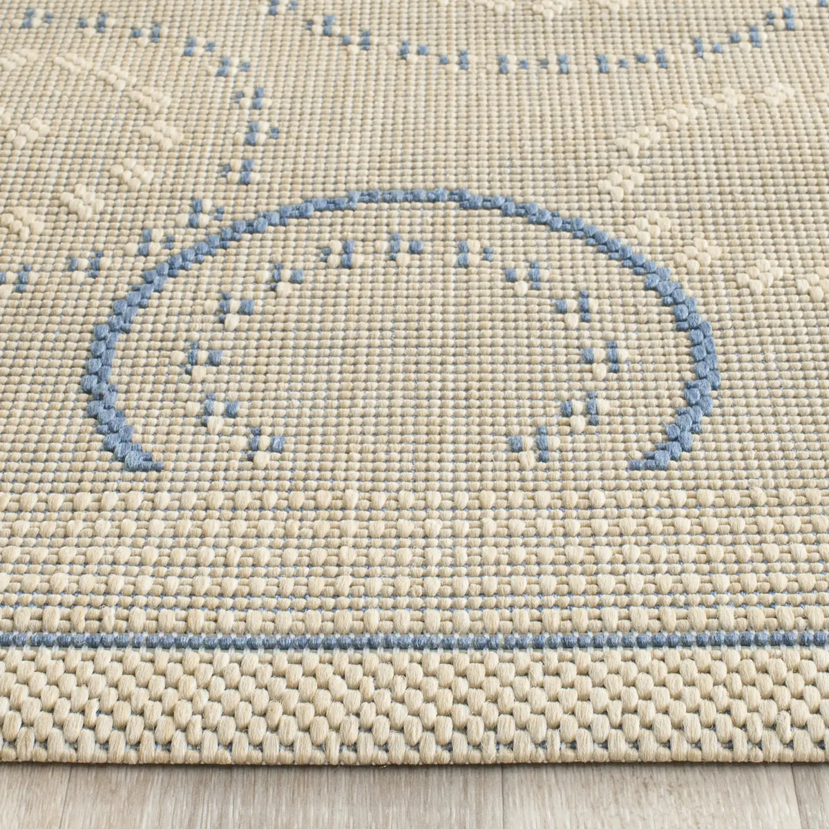 Safavieh Courtyard 2'-3" x 6'-7" Rug in Natural / Blue
