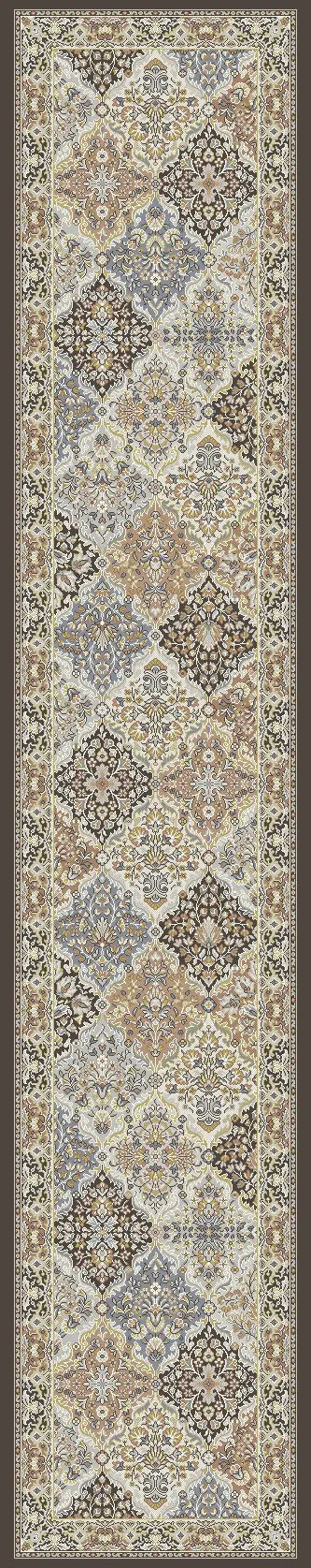 Dynamic Rugs Ancient Garden 57008 Brown/Blue Rug - Runner