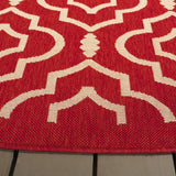 Safavieh Courtyard 7'-10" x 7'-10" Rug in Red / Bone