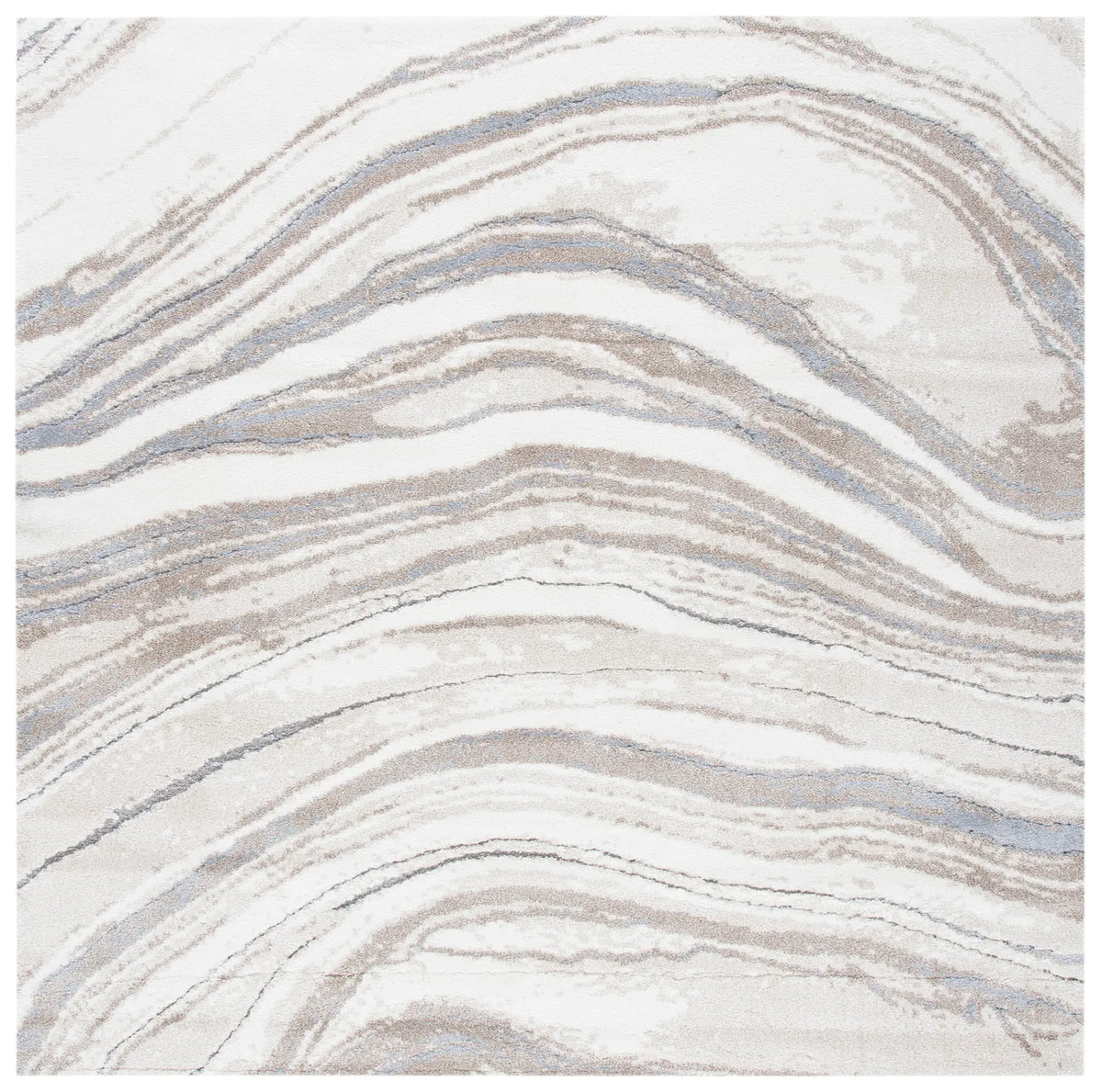 Safavieh Cyrus Shag 6'-7" x 6'-7" Rug in Ivory / Grey