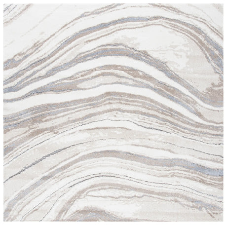 Safavieh Cyrus Shag 6'-7" x 6'-7" Rug in Ivory / Grey