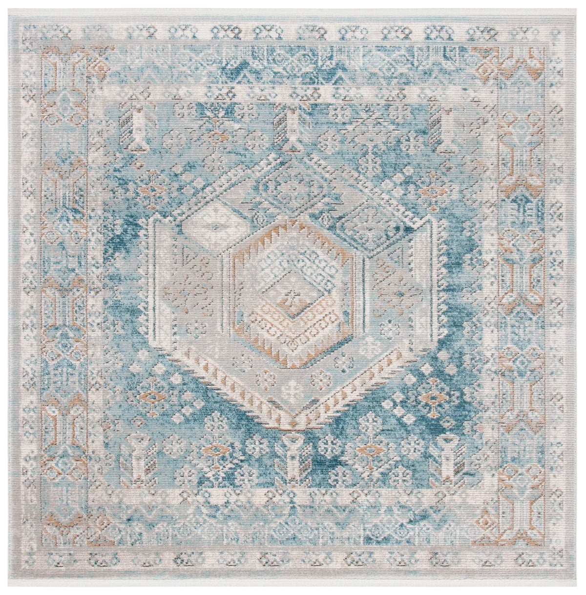 Safavieh Shivan 6'-7" x 6'-7" Rug in Blue / Gold