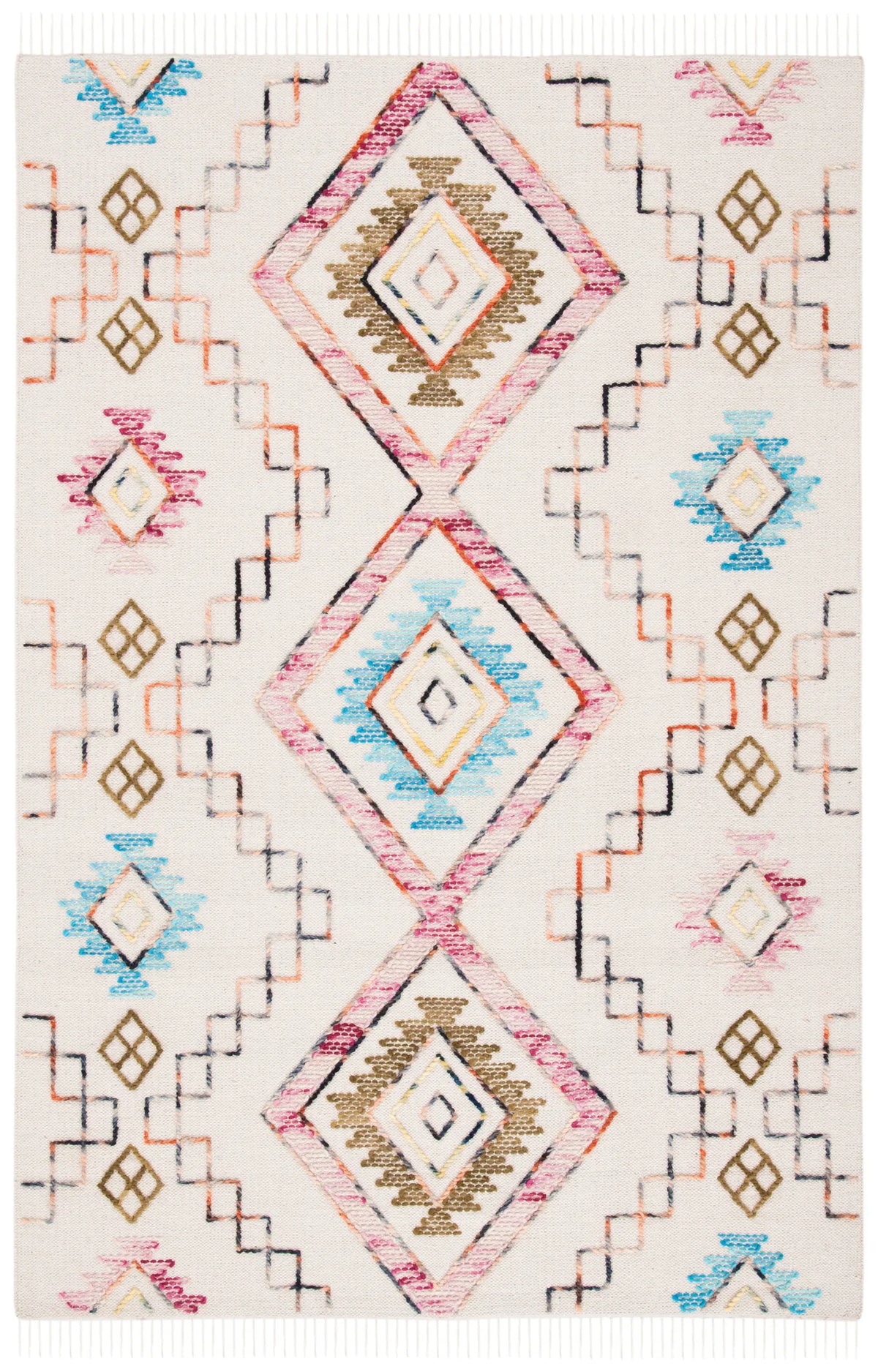 Safavieh Kilim 4'-0" x 6'-0" Rug in Ivory / Pink
