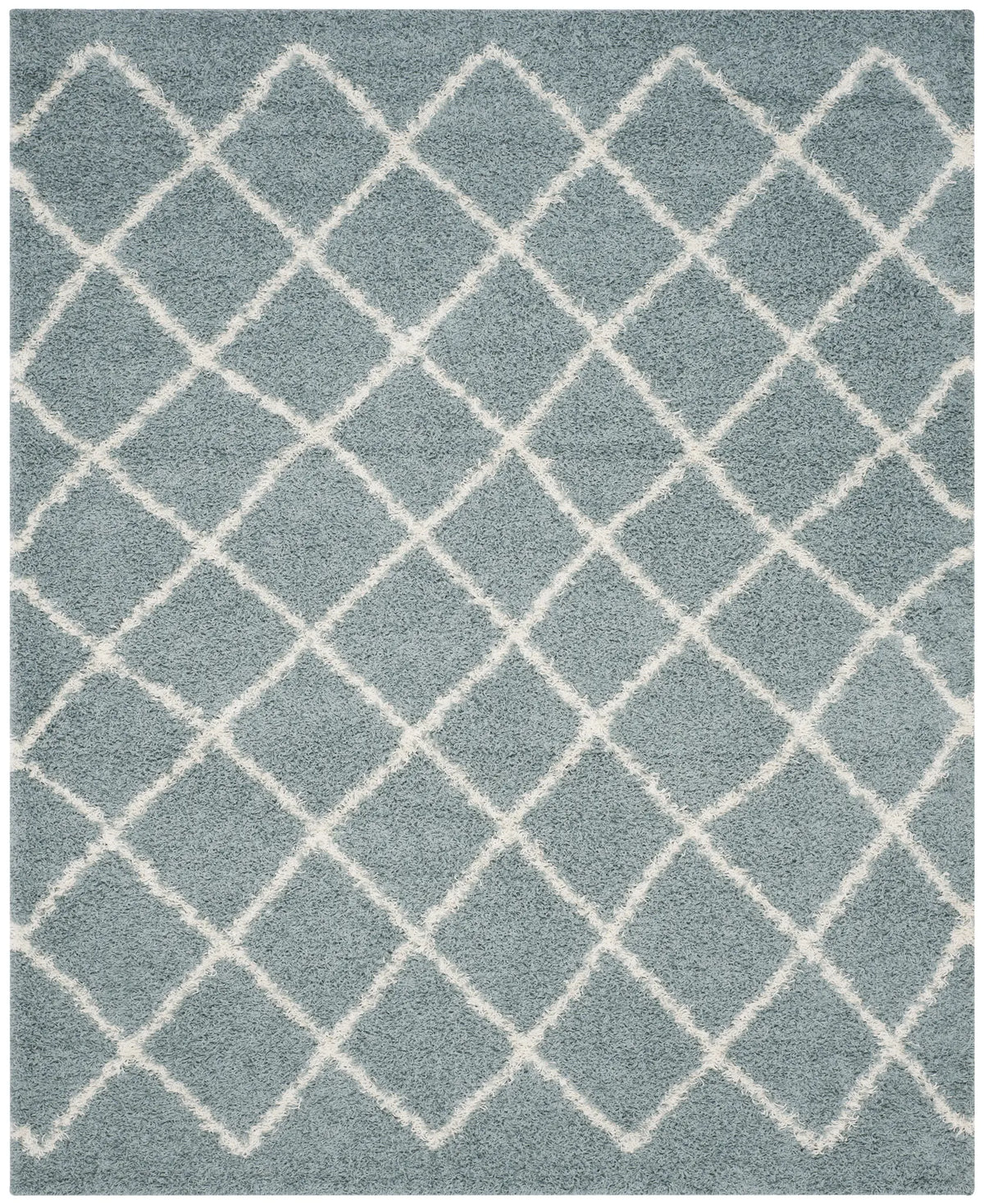Safavieh Sgd-Dallas Shag 10'-0" x 14'-0" Rug in Seafoam / Ivory