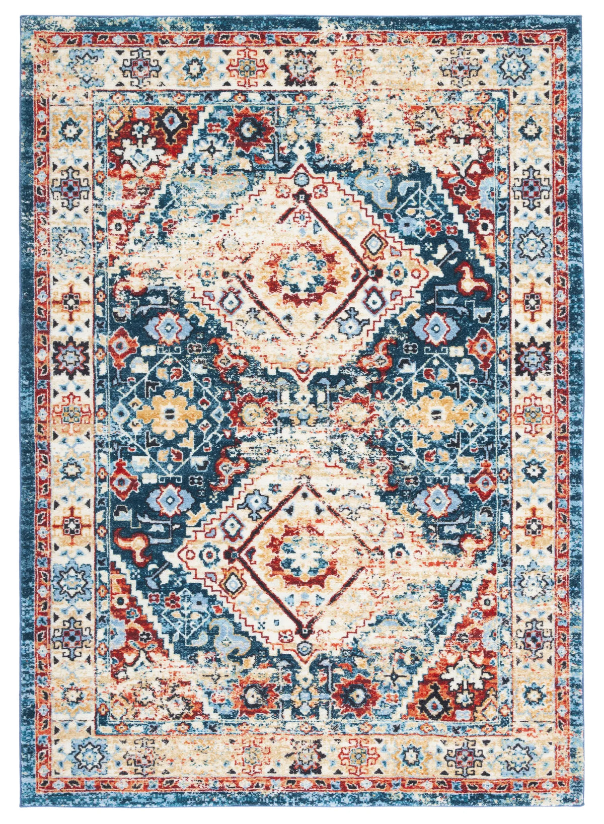 Safavieh Riviera 4'-5" x 6'-0" Rug in Blue / Gold