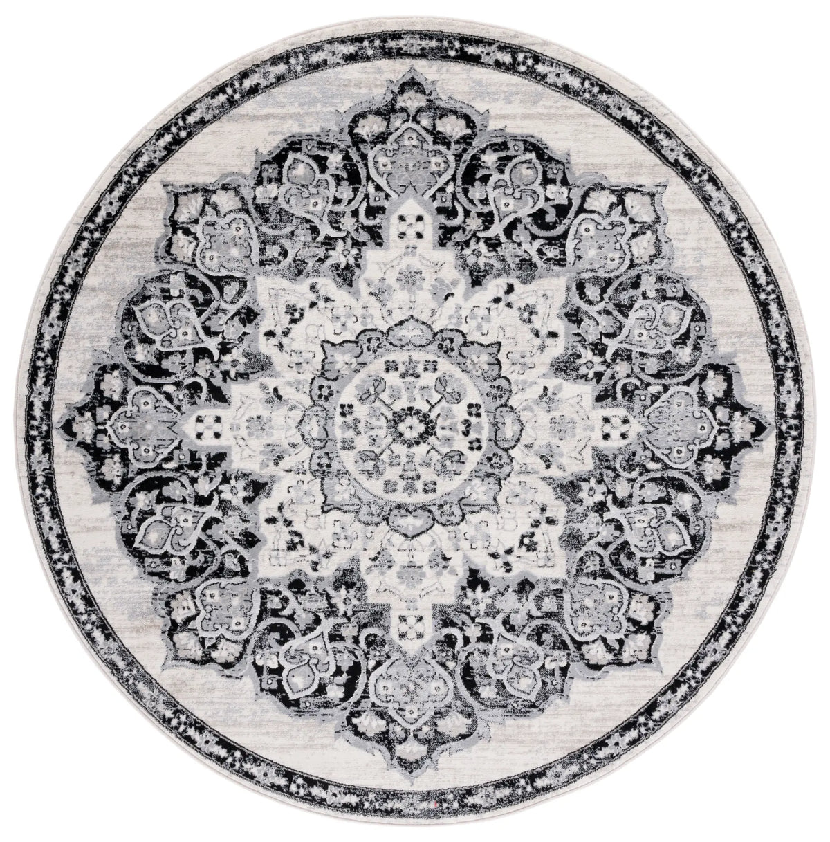 Safavieh Brentwood 6'-7" x 6'-7" Rug in Ivory / Black