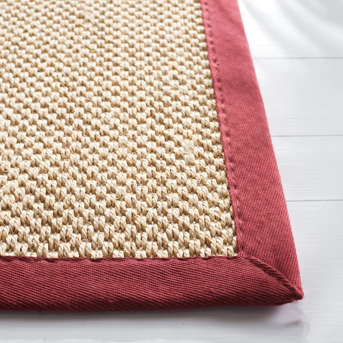Safavieh Natural Fiber 4'-0" x 6'-0" Rug in Maize / Burgundy