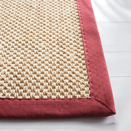 Safavieh Natural Fiber 4'-0" x 6'-0" Rug in Maize / Burgundy