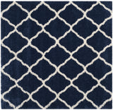 Safavieh Hudson Shag 7'-0" x 7'-0" Rug in Navy / Ivory