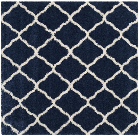 Safavieh Hudson Shag 7'-0" x 7'-0" Rug in Navy / Ivory
