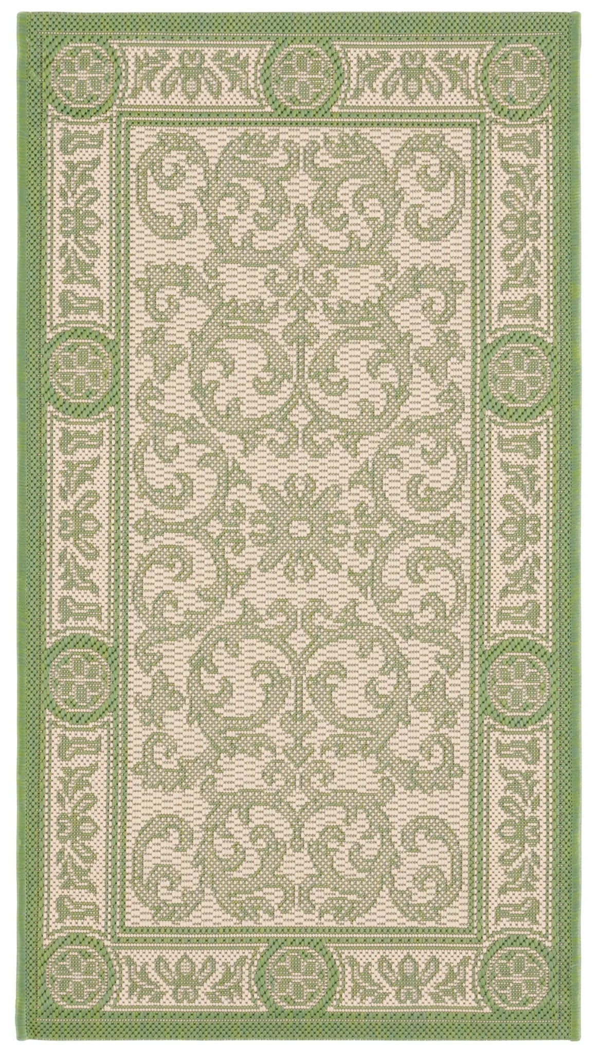 Safavieh Courtyard 2'-0" x 3'-7" Rug in Natural / Olive