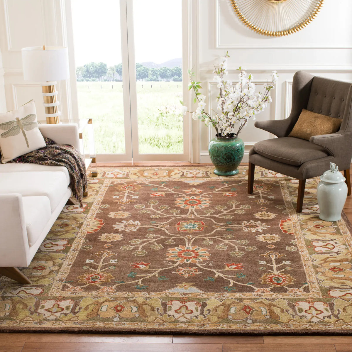 Safavieh Anatolia 9'-6" x 13'-6" Rug in Brown / Gold