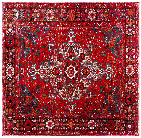 Safavieh Vintage Hamadan 6'-7" x 6'-7" Rug in Red / Multi