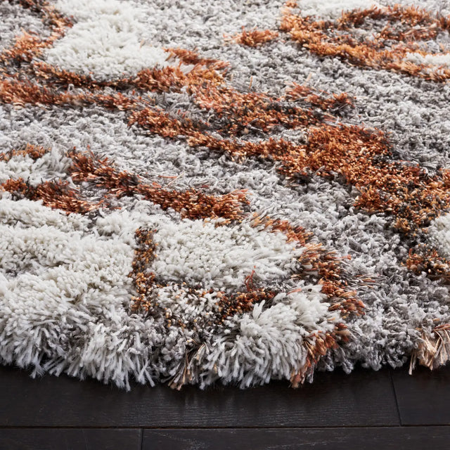 Safavieh Horizon Shag 800 10'-0" x 10'-0" Rug in Grey / Rust
