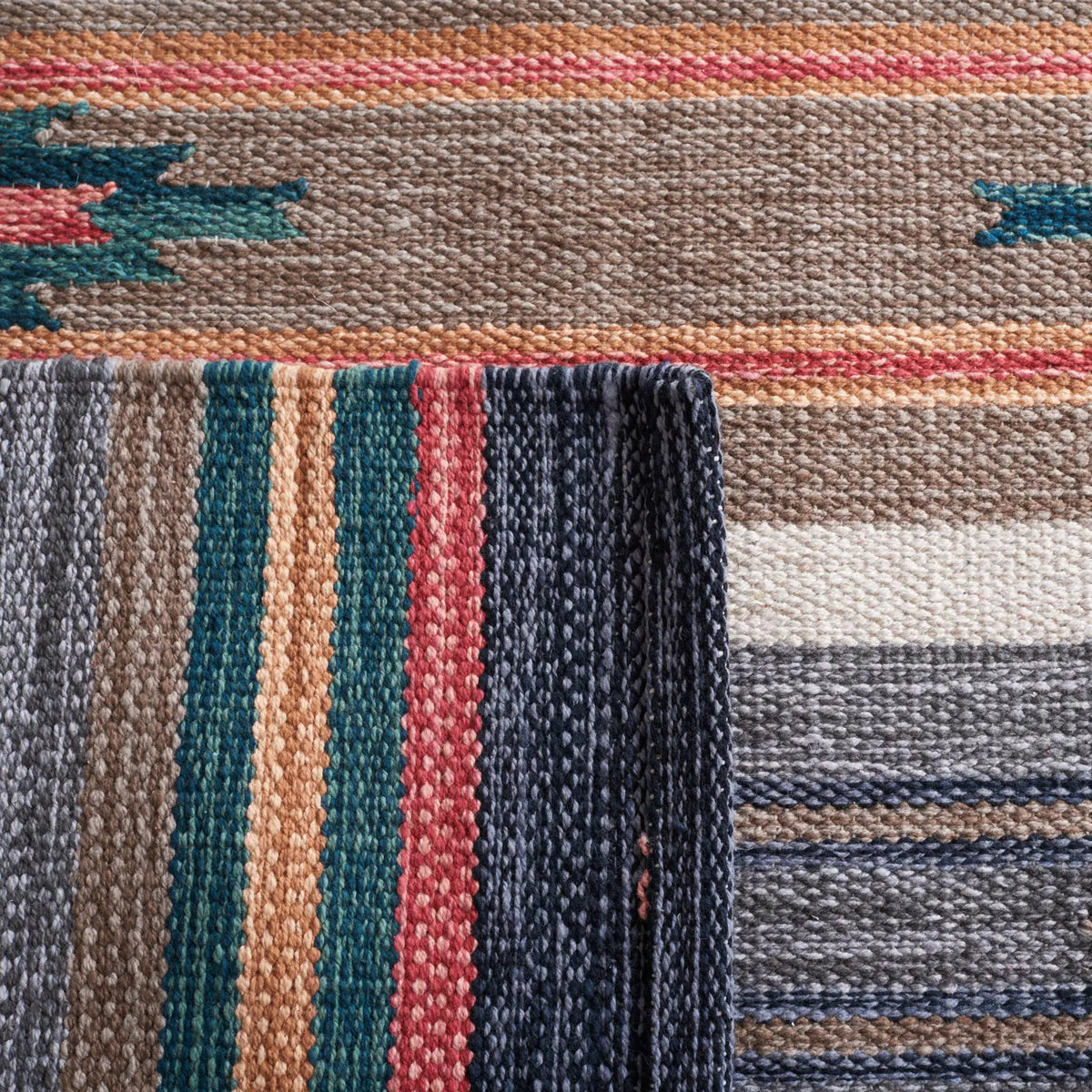 Safavieh Cotton Kilim 5'-0" x 8'-0" Rug in Grey / Olive