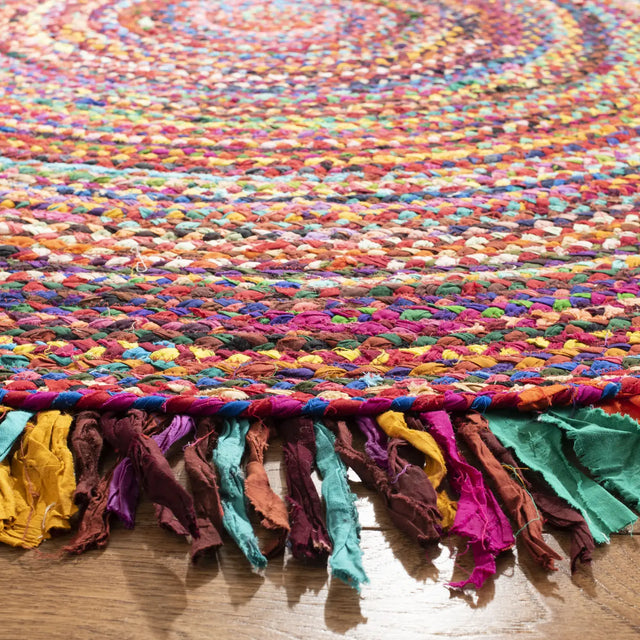 Safavieh Braided 6'-0" x 6'-0" Rug in Red / Multi