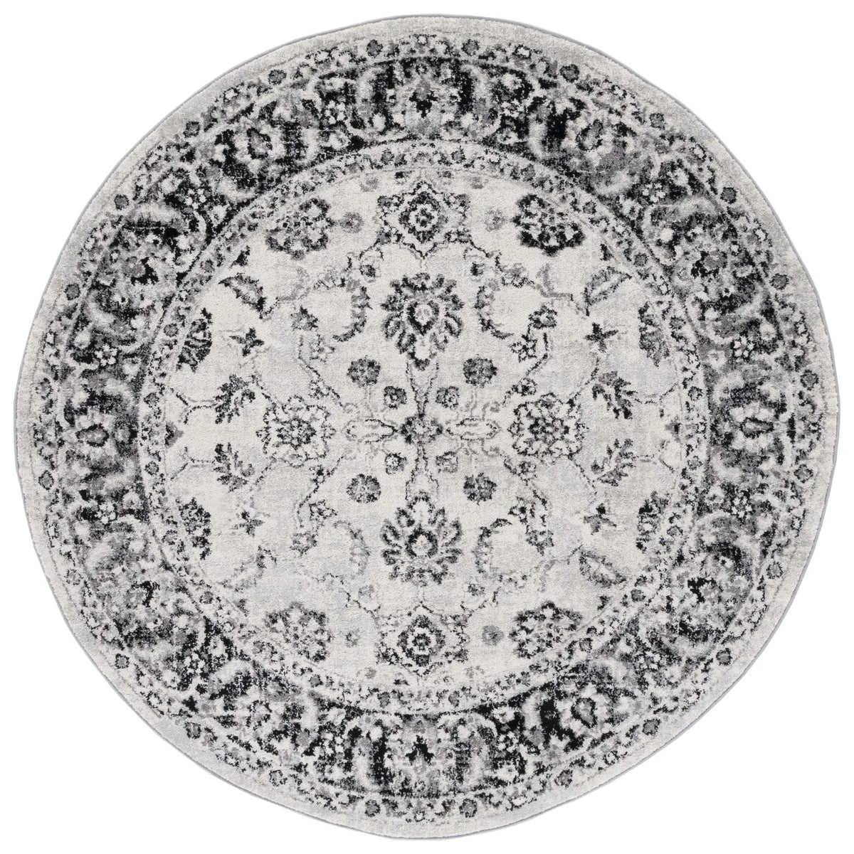 Safavieh Tulum 6'-7" x 6'-7" Rug in Ivory / Black