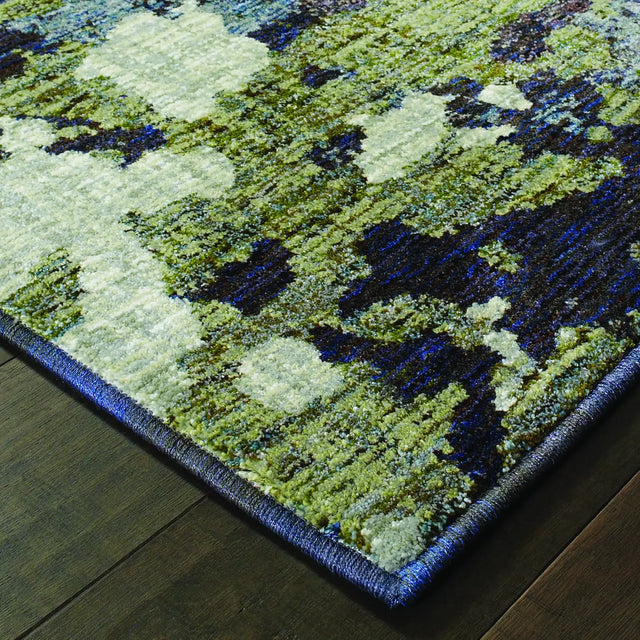 Oriental Weavers Sphinx Evolution 8029A Navy/Green Rugs - corner detail