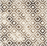 Safavieh Dip Dye 7'-0" x 7'-0" Rug in Ivory / Chocolate