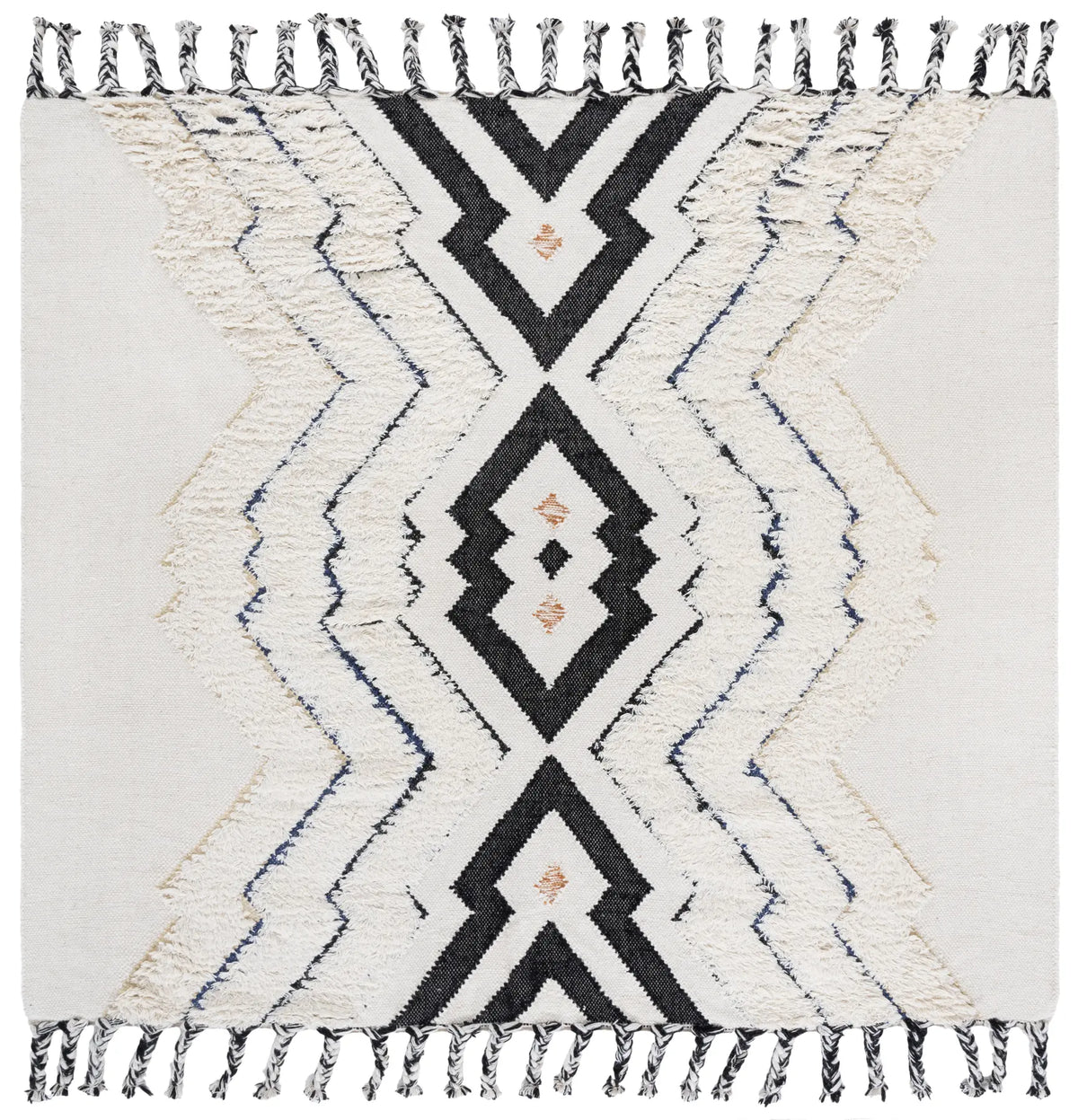 Safavieh Kenya 7'-0" x 7'-0" Rug in Ivory / Black Blue