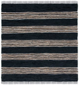 Safavieh Vintage Leather 6'-0" x 6'-0" Rug in Black / Natural