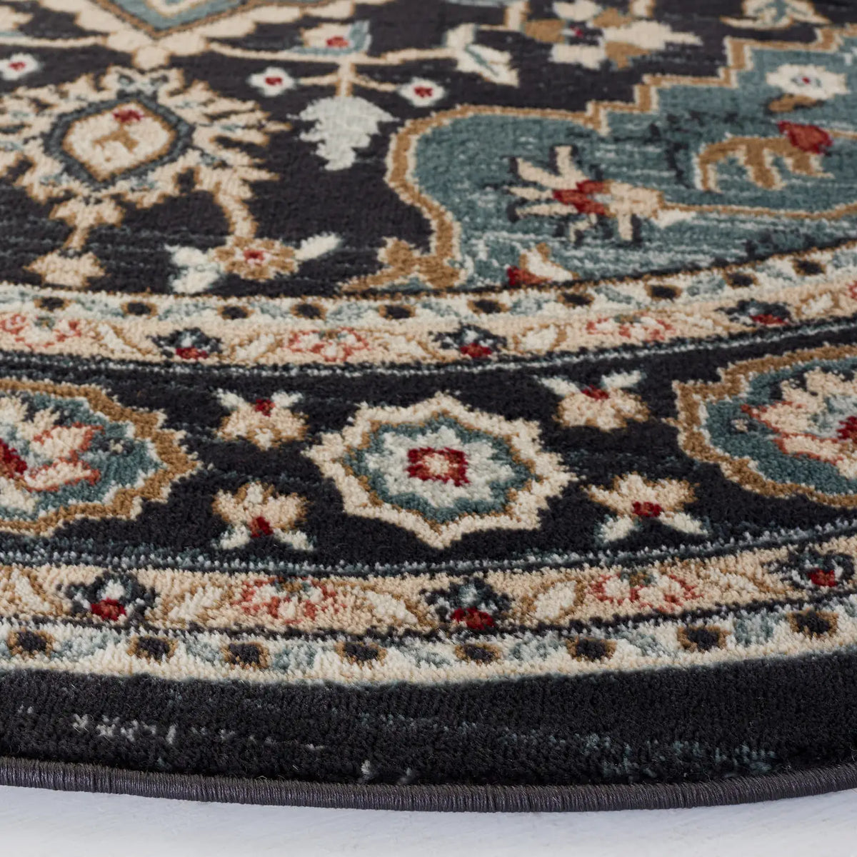 Safavieh Lyndhurst 5'-3" x 5'-3" Rug in Anthracite / Teal