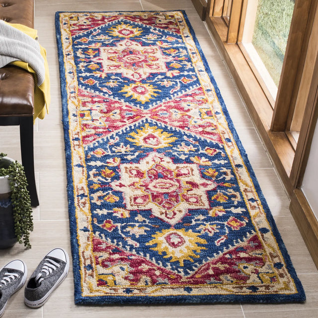 Safavieh Aspen 2'-3" x 11'-0" Rug in Navy / Fuchsia