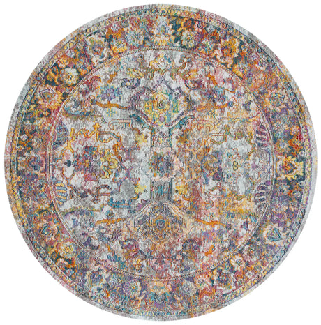 Safavieh Crystal 7'-0" x 7'-0" Rug in Light Blue / Orange