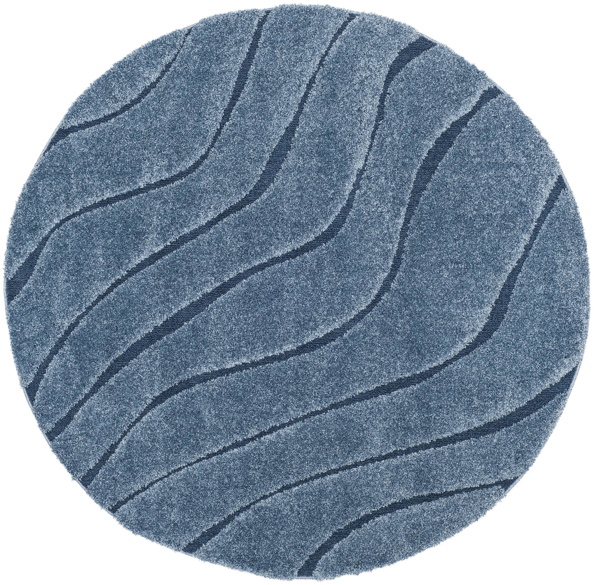 Safavieh Florida Shag 5'-0" x 5'-0" Rug in Light Blue / Blue