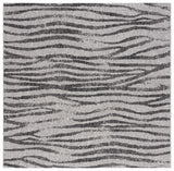 Safavieh Courtyard 6'-7" x 6'-7" Rug in Grey / Black