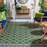 Safavieh Courtyard 10'-0" x 14'-0" Rug in Dark Green / Beige