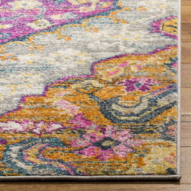 Safavieh Madison 4'-0" x 6'-0" Rug in Light Grey / Fuchsia
