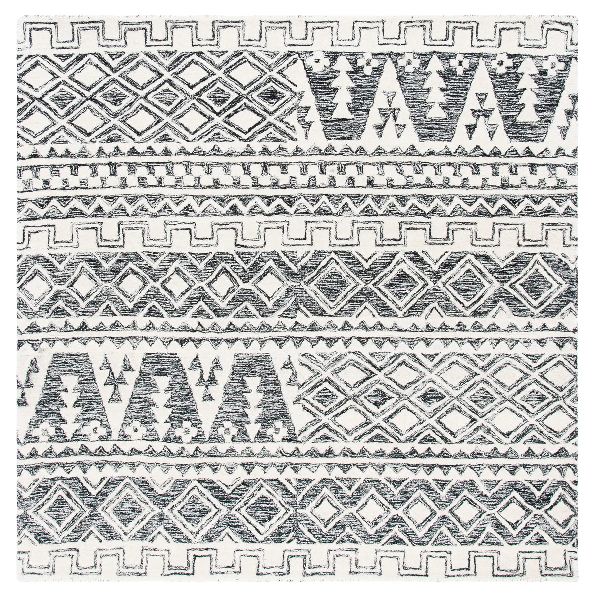 Safavieh Abstract 6'-0" x 6'-0" Rug in Ivory / Black
