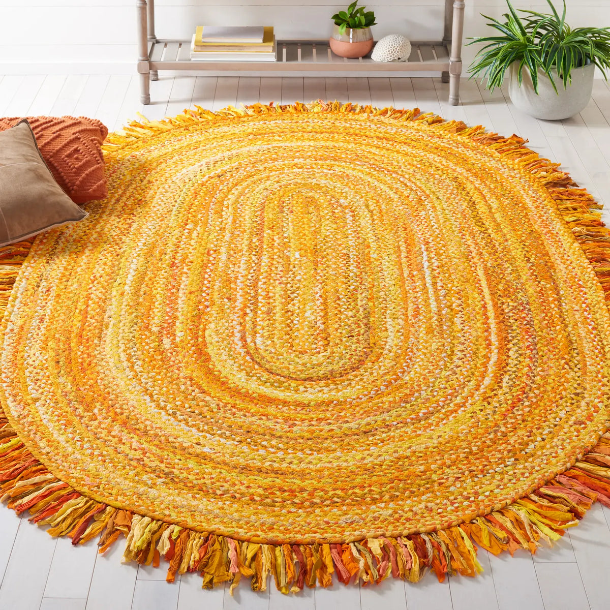 Safavieh Braided 5'-0" x 8'-0" Rug in Gold