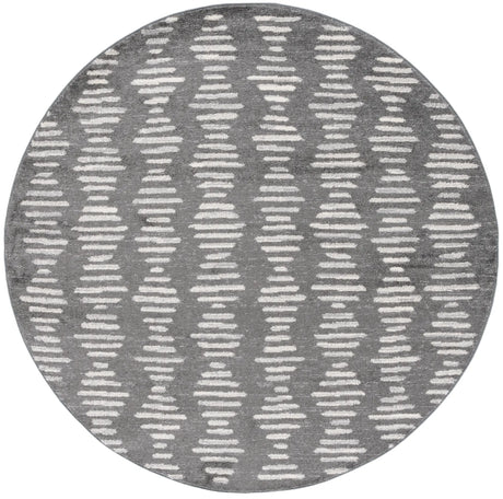 Safavieh Tulum 6'-7" x 6'-7" Rug in Dark Grey / Ivory